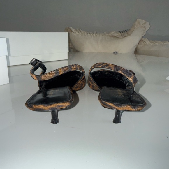 Saint Laurent Brown Leopard Print Heels - Picture 2 of 4